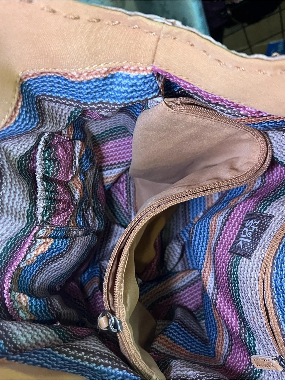 The Sak Tan Vintage Peace Sign Leather Hobo with Braided Handles